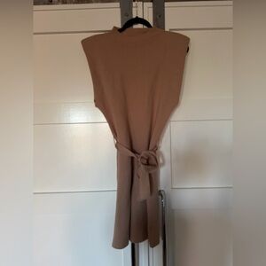 Elegant Tan Sleeveless Dress